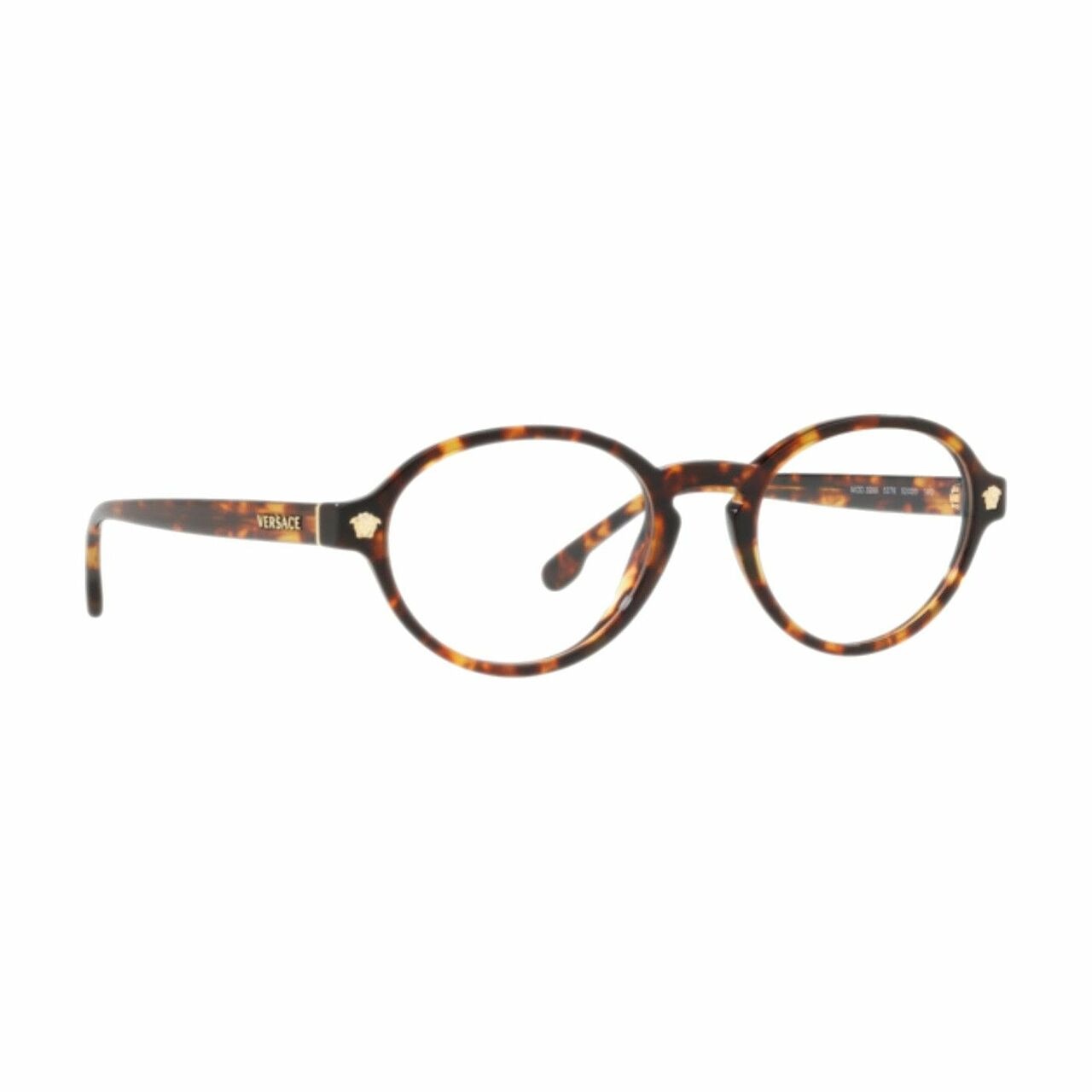 Versace VE3259-5276 Havana Oval Women's Plastic Eyeglasses featuring a stylish full-rim design in a chic Havana color.